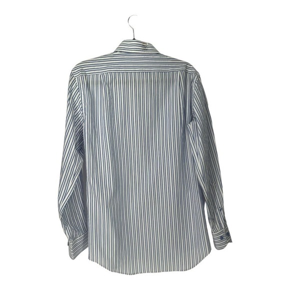 Lorenzo Uomo Trim Fit The Perfect Fashion Shirt Blue White Striped Button Down - Picture 3 of 6